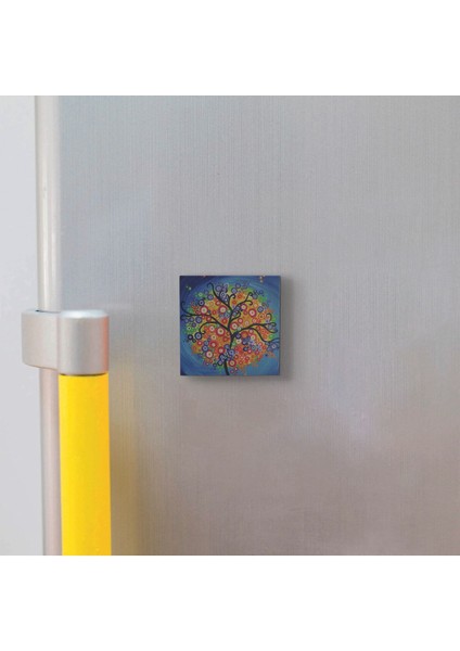 Ağaç Baskılı Taş Magnet 5x5 modelleri