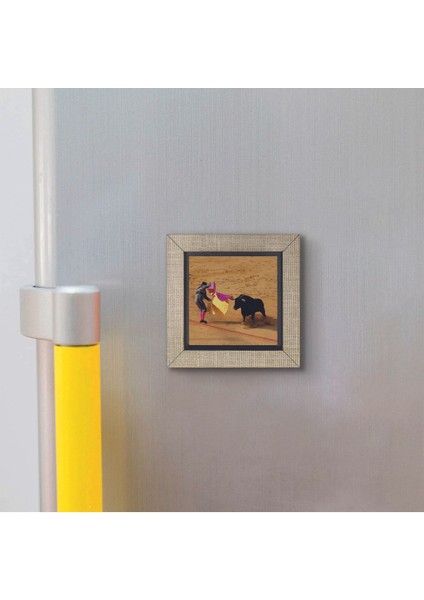 Ispanya Boğa Güreşi Baskılı Mdf Magnet 7x7