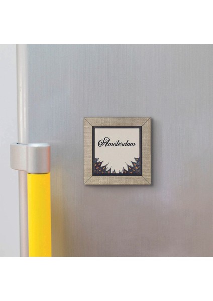 Amsterdam Görseli Baskılı Mdf Magnet 7x7 modelleri
