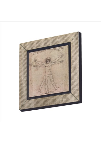 Vitruvius Adamı (Leonardo Da Vinci, 1492) Baskılı Mdf Magnet 7x7
