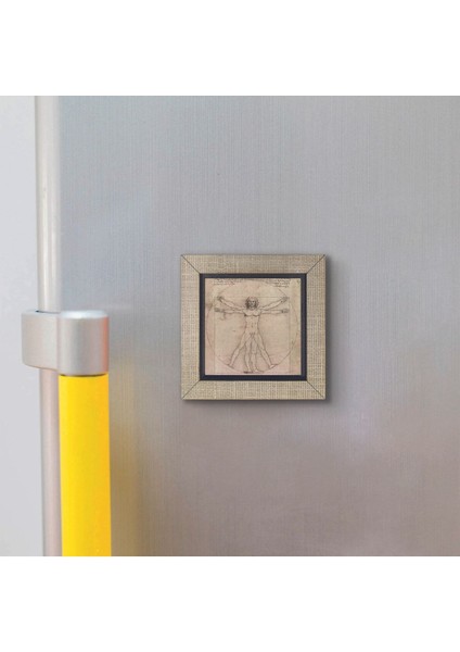 Vitruvius Adamı (Leonardo Da Vinci, 1492) Baskılı Mdf Magnet 7x7 modelleri