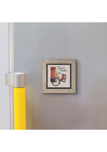 Hollanda Bisklet Görseli Baskılı Mdf Magnet 7x7