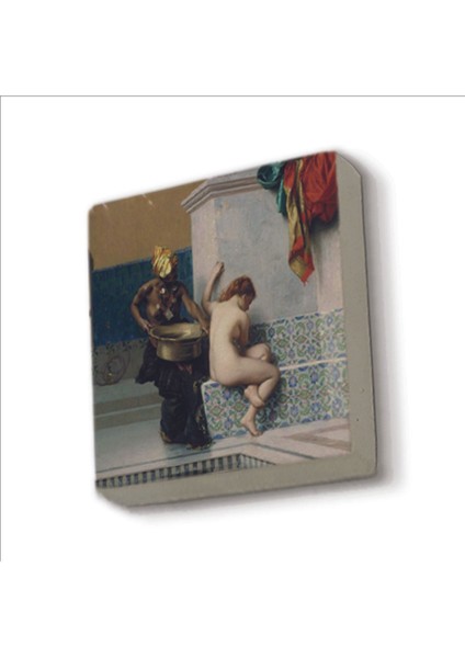 Türk Hamamında Iki Kadın (Jean-Léon Gérôme, 1872) Baskılı Taş Magnet 5x5