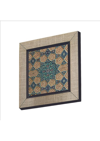 Geometrik Rumi Desen Baskılı Mdf Magnet 7x7