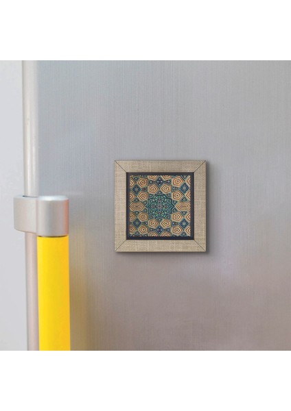 Geometrik Rumi Desen Baskılı Mdf Magnet 7x7