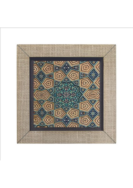 Geometrik Rumi Desen Baskılı Mdf Magnet 7x7