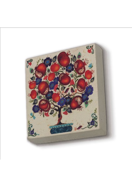 Nar Ağacı Baskılı Taş Magnet 5x5