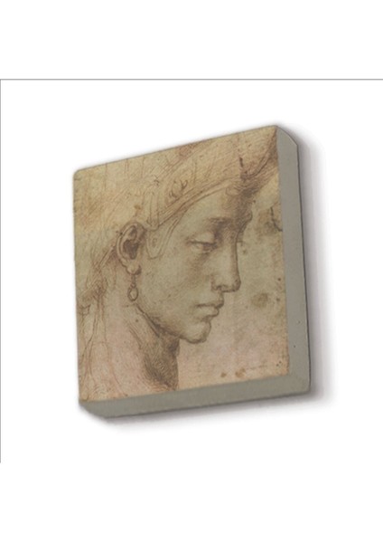 Baş Etüdü (Leonardo Da Vinci) Baskılı Taş Magnet 5x5