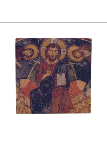 Kapadokya Göreme Karanlık Kilise Freski - Deesis Baskılı Taş Magnet 5x5 indirimleri