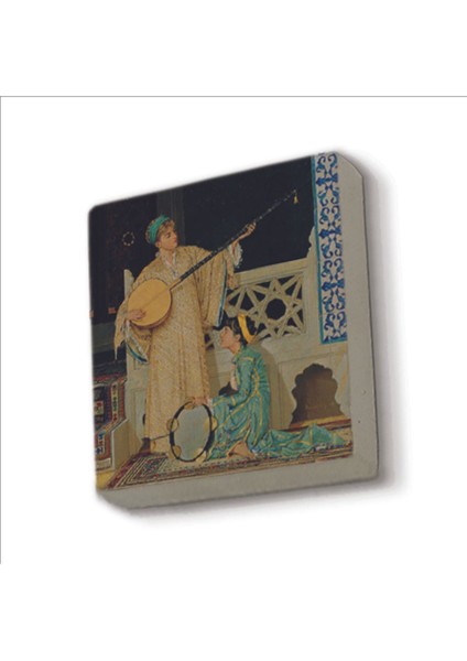 Iki Müzisyen Kız (Osman Hamdi Bey, 1880) Baskılı Taş Magnet 5x5