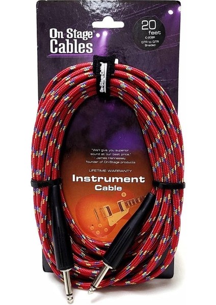 On Stage IC-20BR 6 Metre Kumaş Enstruman Kablosu