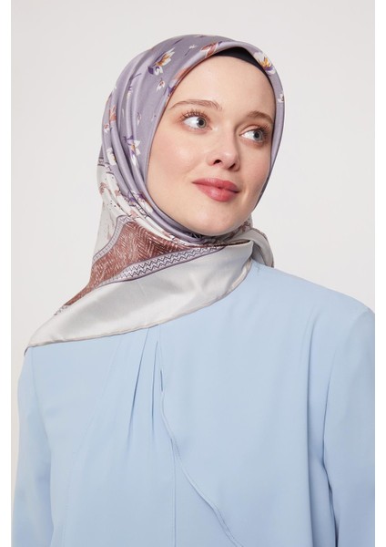 Ekru Zigzag Twill Ipek Eşarp fırsatları