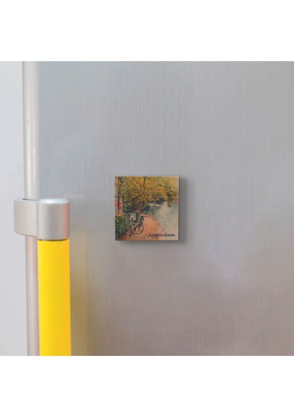 Amsterdam Görseli Baskılı Taş Magnet 5x5 fiyatları