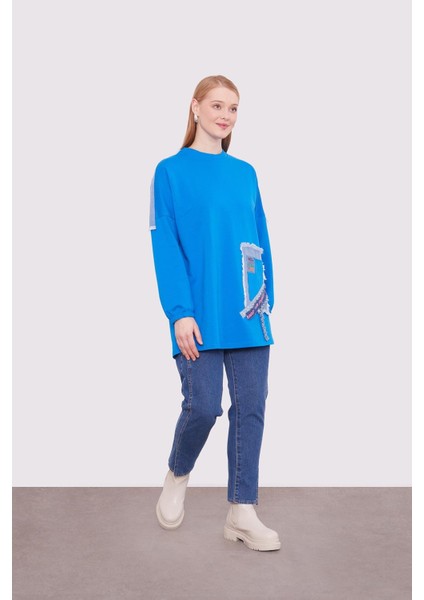 Saks Şerit Aksesuar Detaylı Sweat modelleri