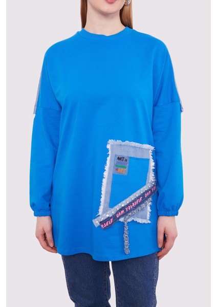 Saks Şerit Aksesuar Detaylı Sweat indirimleri