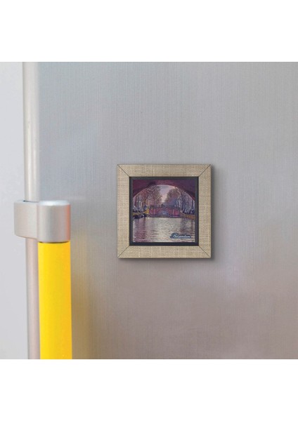Amsterdam Görseli Baskılı Mdf Magnet 7x7 modelleri