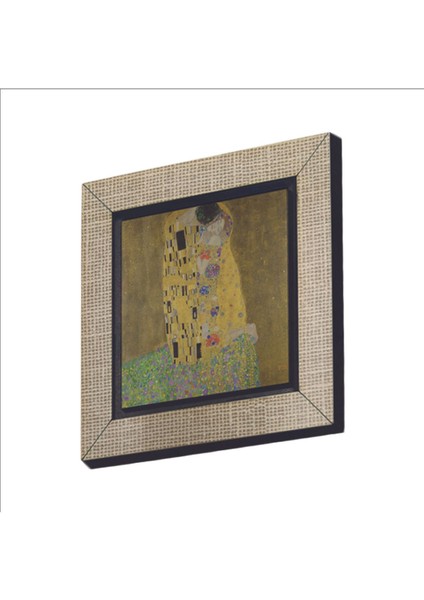 Öpücük (Gustav Klimt, 1907) Baskılı Mdf Magnet 7x7