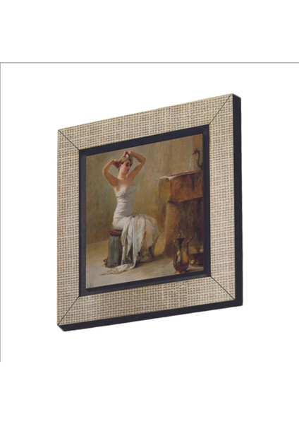 Banyo Sonrası (Theodore Jacques Ralli, 1901) Baskılı Mdf Magnet 7x7