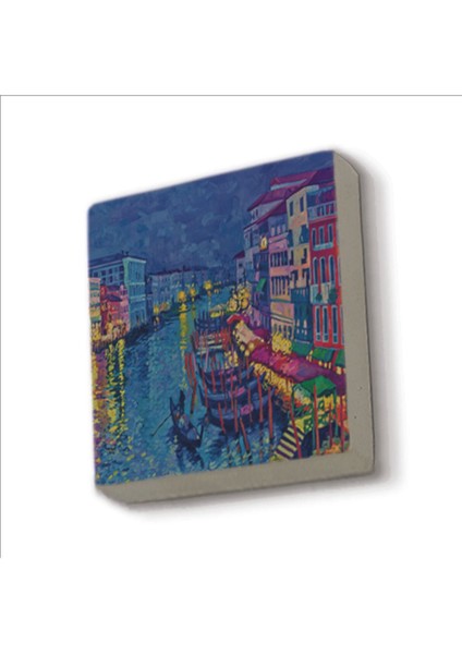 Venedik Görseli Baskılı Taş Magnet 5x5
