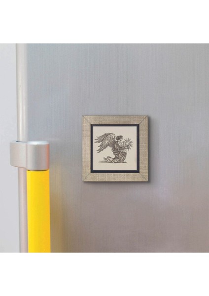 Melek Görseli Baskılı Mdf Magnet 7x7