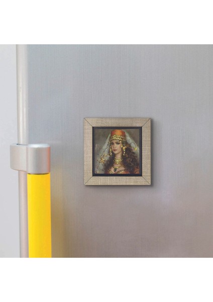 Osmanlı Kadın Çizimi Baskılı Mdf Magnet 7x7 modelleri