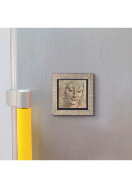 Baş Etüdü (Leonardo Da Vinci) Baskılı Mdf Magnet 7x7