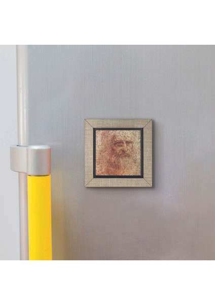 Otoportre (Leonardo Da Vinci, 1512) Baskılı Mdf Magnet 7x7 modelleri