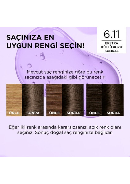 Loreal Paris Excellence Cool Creme 6.11 Ekstra Küllü Koyu Kumral Saç Boyası