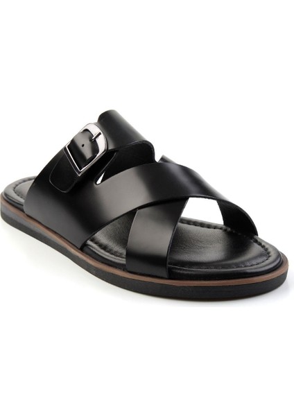 Siyah Leather Erkek Terlik E04433051014