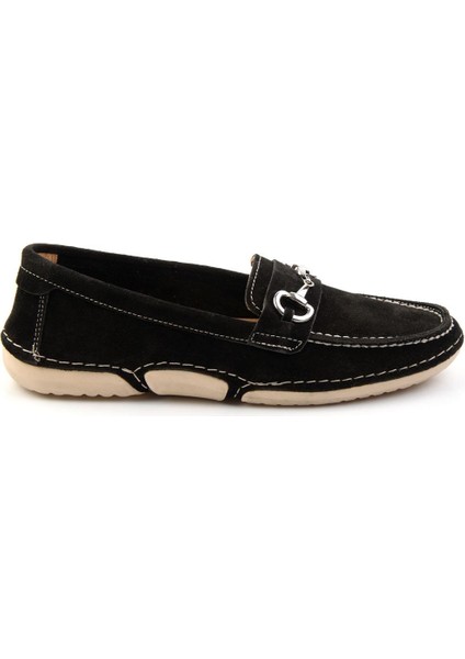 Siyah Leather Kadın Loafer Ayakkabı K01028130601