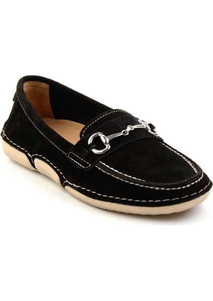 Siyah Leather Kadın Loafer Ayakkabı K01028130601 fiyatları