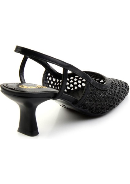 Siyah File Kadın Klasik Topuklu Ayakkabı K01209102522 modelleri