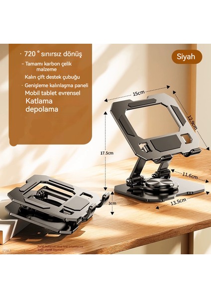360 ° Döndürme Karbon Çelik Tablet Pc iPad Standı (Yurt Dışından)