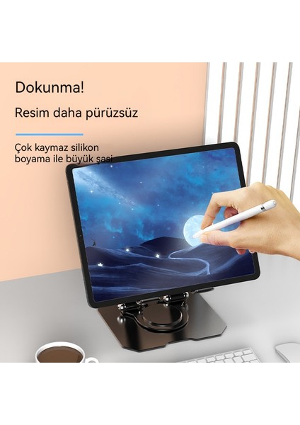360 ° Döndürme Karbon Çelik Tablet Pc iPad Standı (Yurt Dışından)