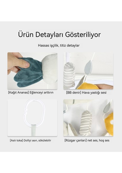 Sevimli Bebek Arabası Asılı Gri Hayvan Rüzgar Çanı Beşik Çan Peluş Oyuncak (Yurt Dışından) modelleri