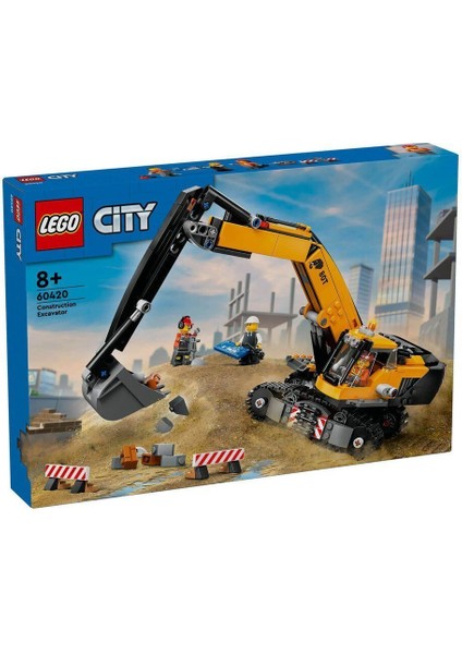 60420 LEGO City Sarı Inşaat Ekskavatörü 633 Parça +8 Yaş
