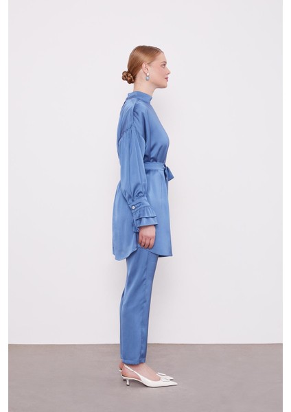 Indigo Kol Fırfır Detaylı Ikili Takım fiyatları