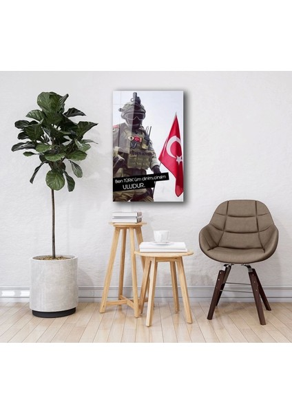 Türk Askeri ve Bayrak Cam Tablo