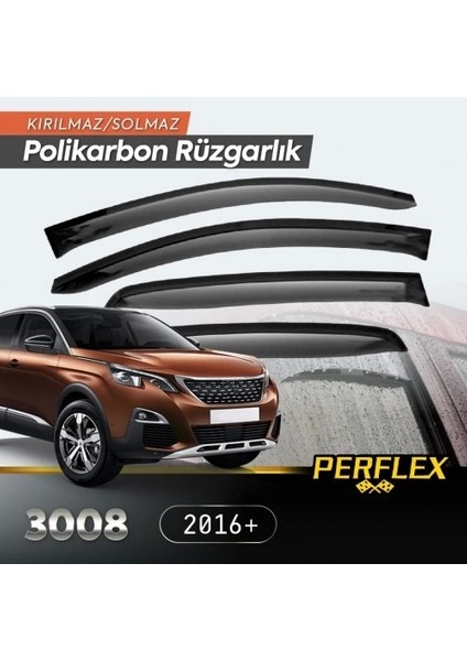 Peugeot 3008 2016+ Cam Rüzgarlığı V2 Düz