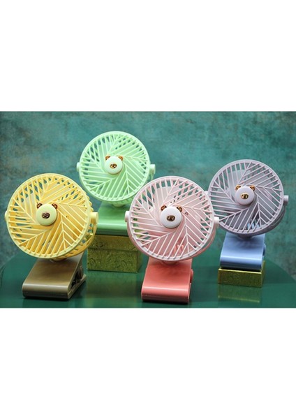 Mini Masa Üstü Fan 16x11 Cm Şarjlı 5 Kanatlı Metal Ayaklı Taşınabilir Serinletici Vantilatör Pervane