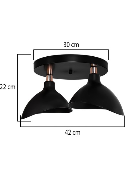 Esta Ikili Plafonyer Avize Siyah fırsatları