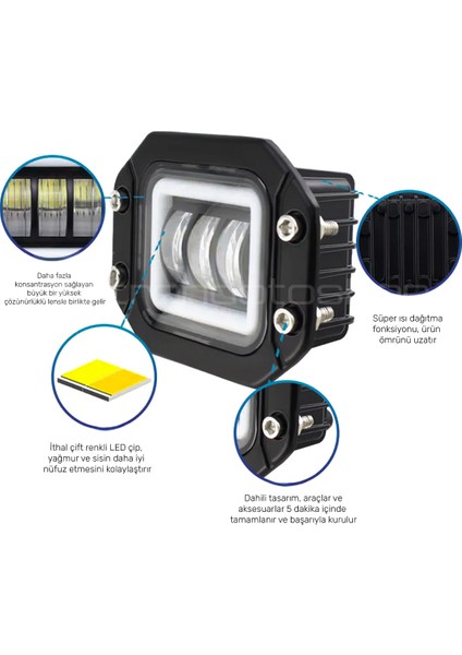 Off Road LED Sis Lambası 70 Watt 20000 Lümen Beyaz Renk 12-24 Volt Uyumlu Uzun Kısa Özelliği fiyatları
