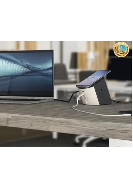 Kablosuz Şarj Multı-Outlet 2 Priz Type A Type C USB 2 Metre Kablo