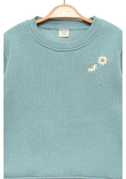 Kız Çocuk Yeşil Sweatshirt Papatyalı - Kız Çocuk Giyim fiyatları