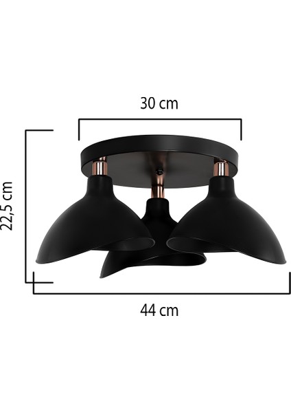 Esta Üçlü Plafonyer Avize Siyah fırsatları