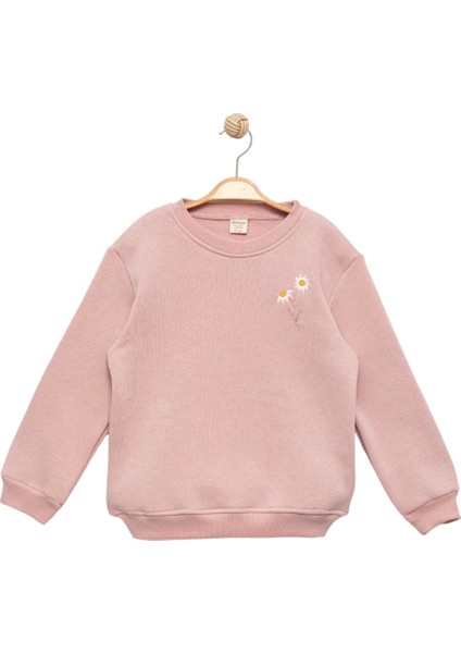 Kız Çocuk Pembe Sweatshirt Papatyalı - Kız Çocuk Giyim