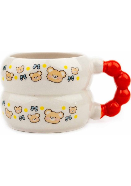 Küçük Ayı Baskılı E Yapımı Krem Parlak Harmoni Kupa Bardak fiyatları