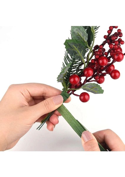 Yapışkanlı Çiçek Bandı - Açık Yeşil - 1 cm x 35 Metre - Çiçek Teli Sarma Bandı, 1 Adet
