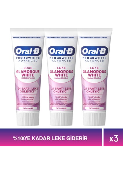 Pro 3D White Advanced Luxe Glamorous White Diş Macunu 75 ml x 3 Adet