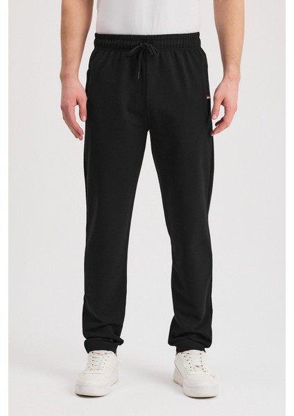 Siyah-Antrasit Erkek Fermuarlı Cepli Nakış Detaylı Düz Paça Rahat Kesim Günlük 2'li Eşofman Altı MTLCE107 fiyatları